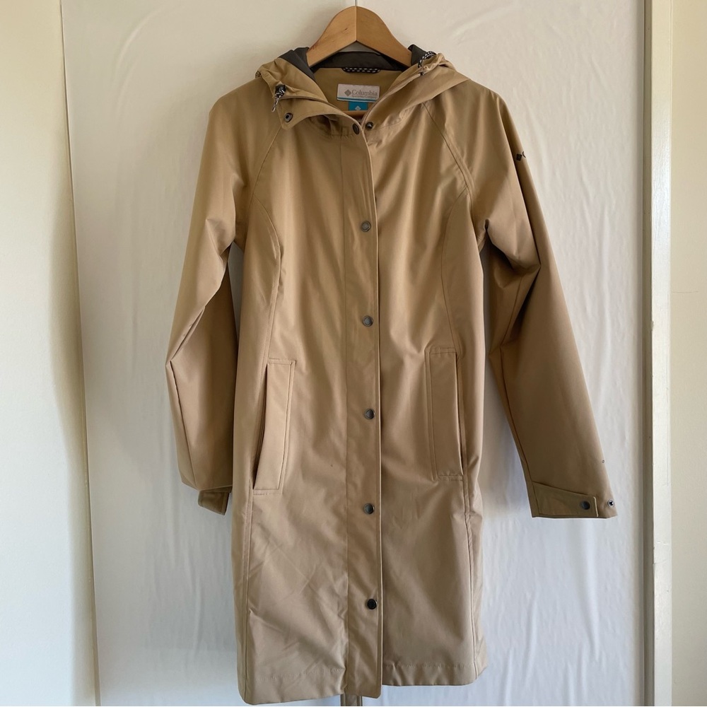 Columbia Tan Waterproof Here
& There Long Jacket Coat Size XS